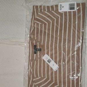 Ralph Lauren Tan & Cream Long Sleeve Top